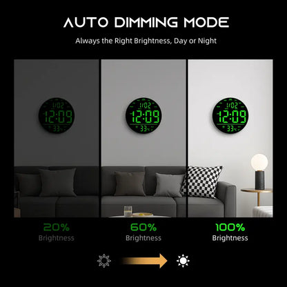 🌈 10' RGB Smart Wall Clock – Futuristic LED Digital Clock with Music Sync & Ambient Lights