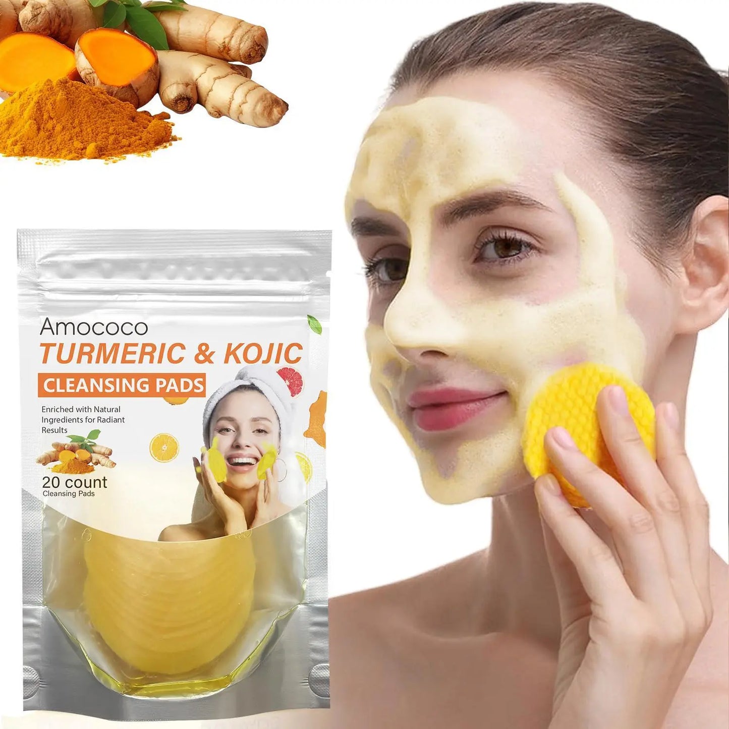 🔥Last Day 49% OFF- Turmeric & Kojic Acid Cleansing Pads