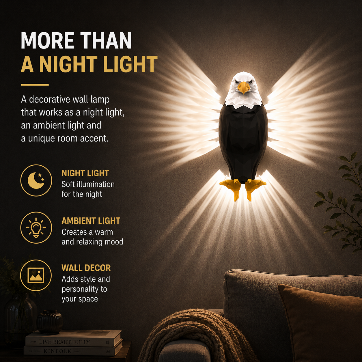 🦅Projection Eagle Night Light | Decorative Wall Accent with Atmospheric Glow