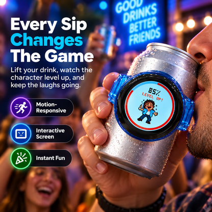 🎮 Interactive Pixel Party Can Companion – Motion-Responsive Mini Game Drink Gadget