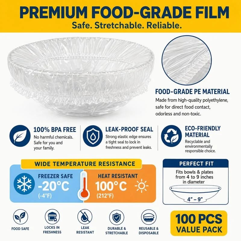 Reusable Elastic Food Covers – Stretch-to-Fit Bowl & Plate Covers