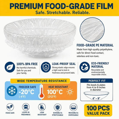 Reusable Elastic Food Covers – Stretch-to-Fit Bowl & Plate Covers