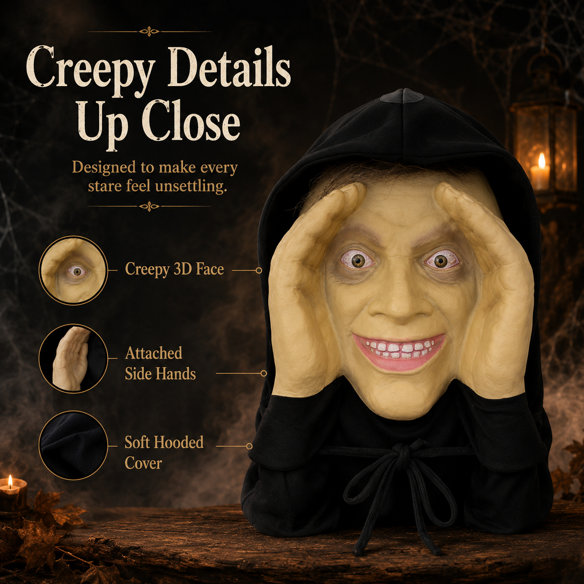 🎃 Creepy Hanging Halloween Face – 4 Spooky Window Prank & Porch Decor Styles
