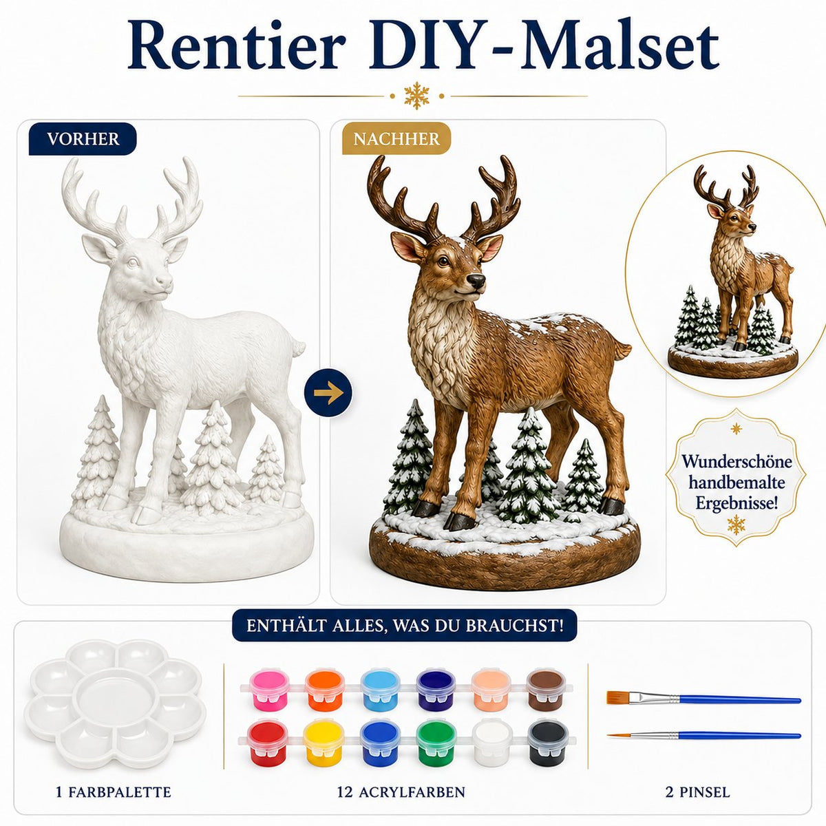 🎨 Anfängerfreundliches DIY-Weihnachtsfiguren-Malset | Gestalte deine eigene festliche Weihnachtsdekoration 🎄💕