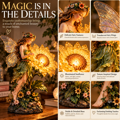 🌻 Enchanted Sunflower Fairy Projection Lamp – Magical Botanical Table Light