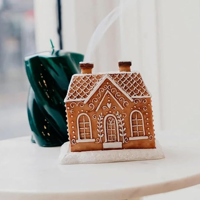 🔥HOT SALE 49% OFF🔥Gingerbread House Incense Cone Burner with Twin Chimneys