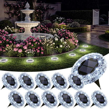 💡Crystalline Ripple Solar Ground Lights – Outdoor Pathway Lighting