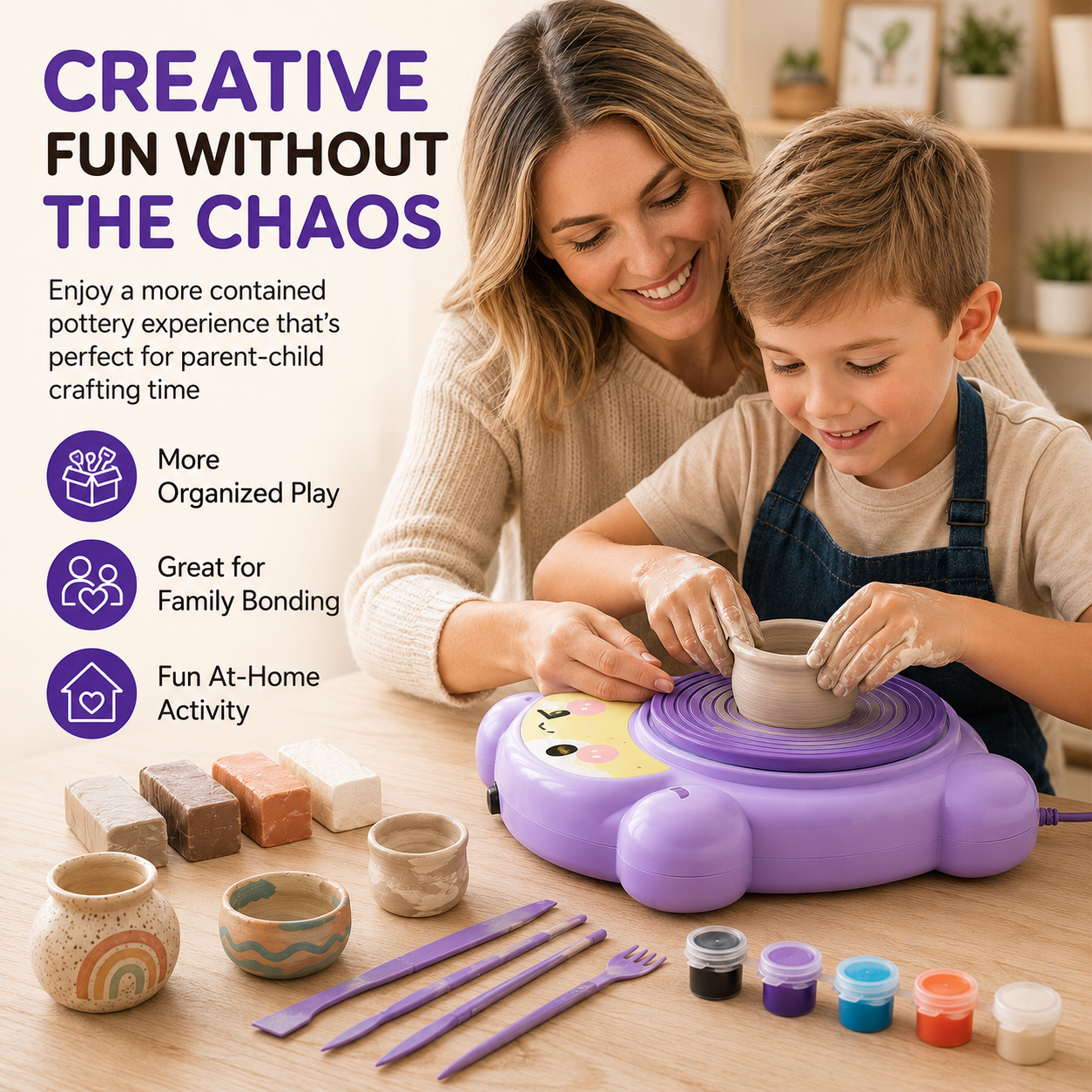 🏺Kids Electric Pottery Wheel Kit