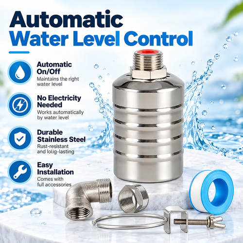 💧 Automatic Water Level Float Valve – 304 Stainless Steel Tank Fill Controller