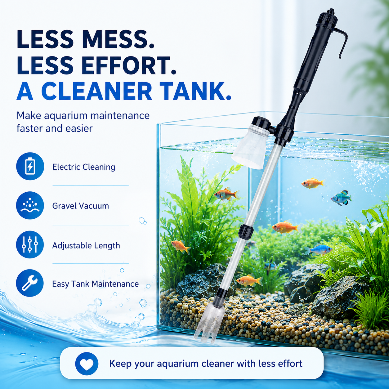 🐠Electric Aquarium Gravel Cleaner-Keep Your Tank Clean With Less Effort