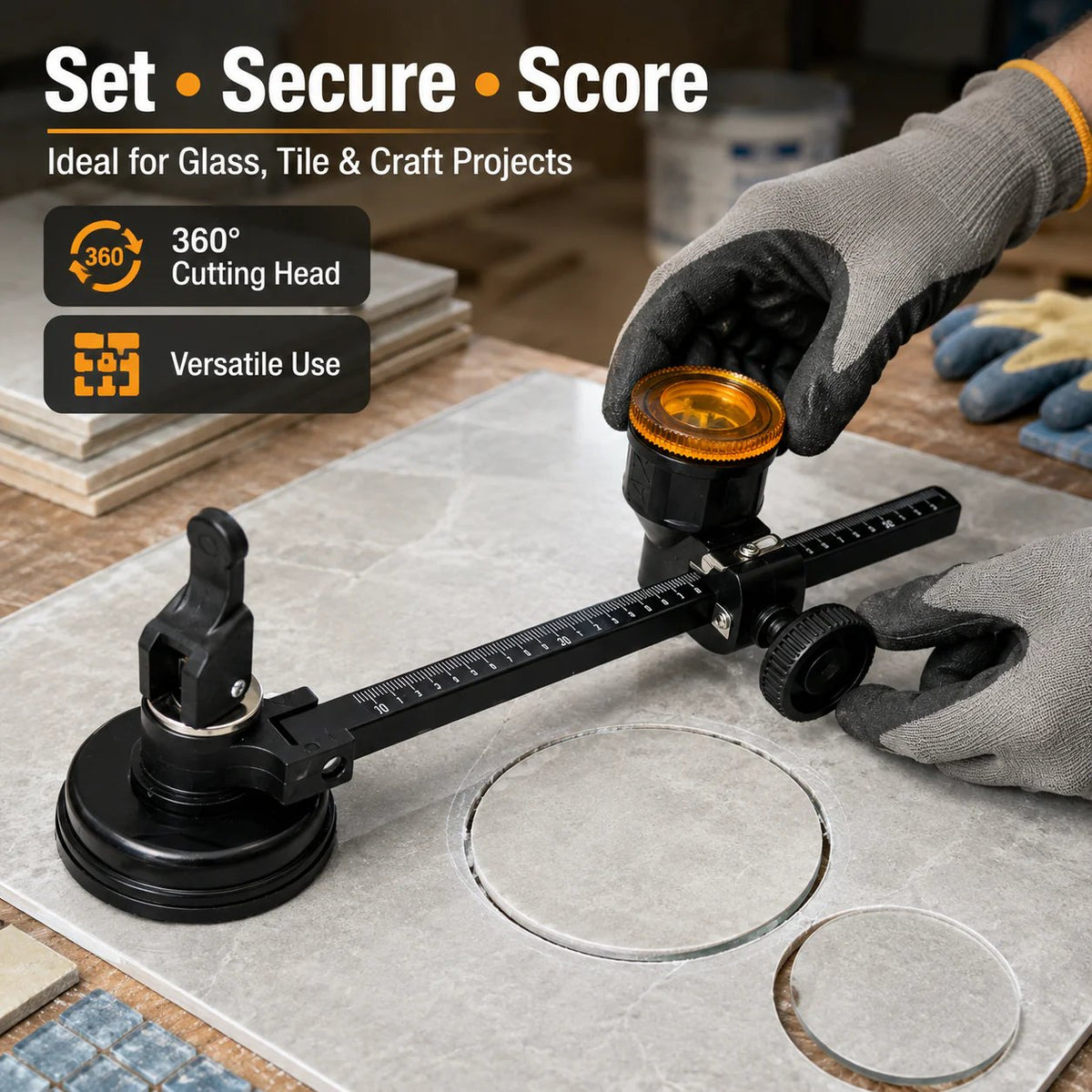 🔥Glass Circle Cutter Tool for Tiles and Ceramics with Adjustable Features, Cutting 300MM