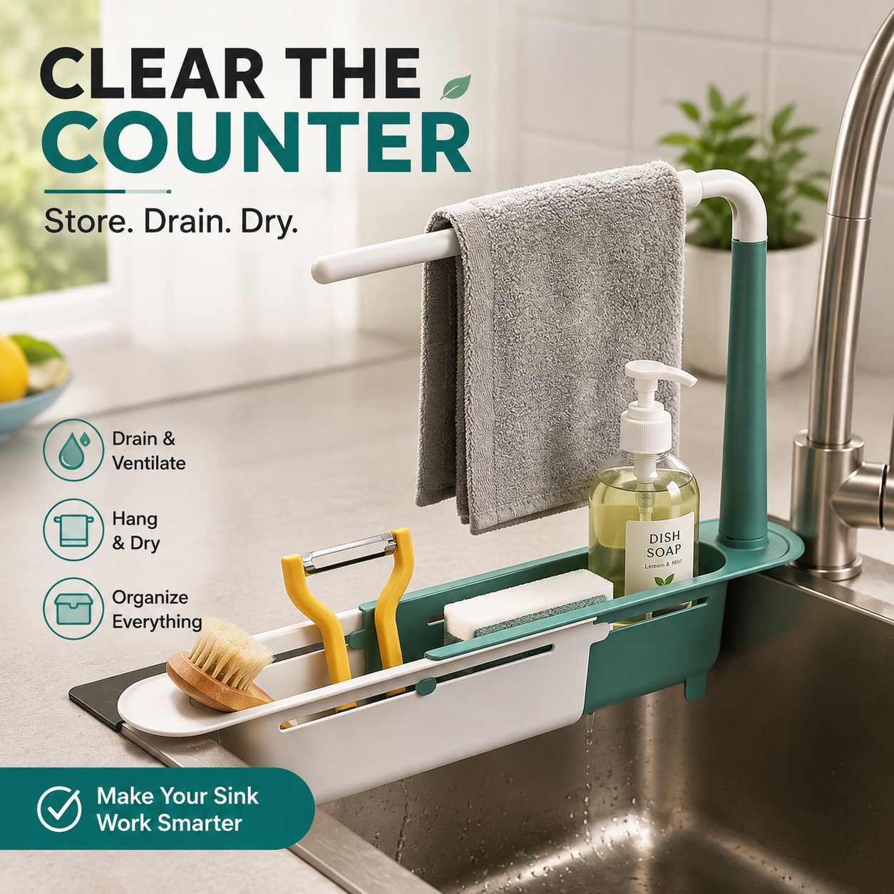 🔥Hot Sale🔥Updated Telescopic Sink Storage Rack