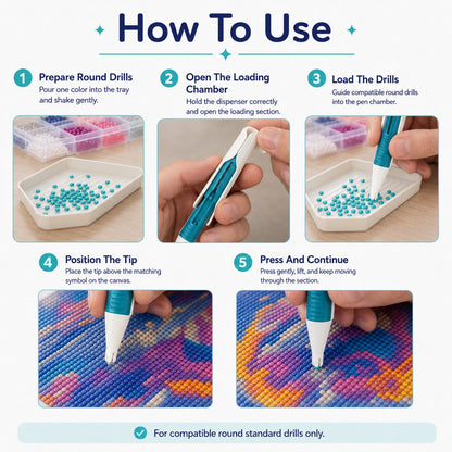 Wax-Free Automatic Round Drill Dispenser Pen