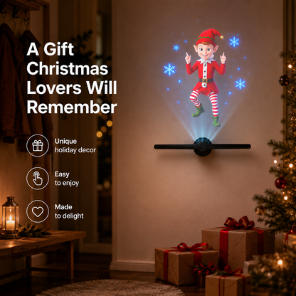 🎄 3D Hologram Fan Projector – Bring Christmas Magic to Life