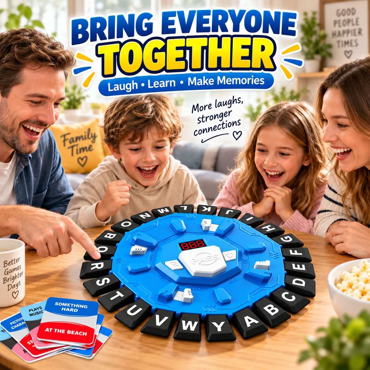 ⚡ Word Game,Family Board Games with 2 Modes,220 Topics,Fast-Paced Letter Game