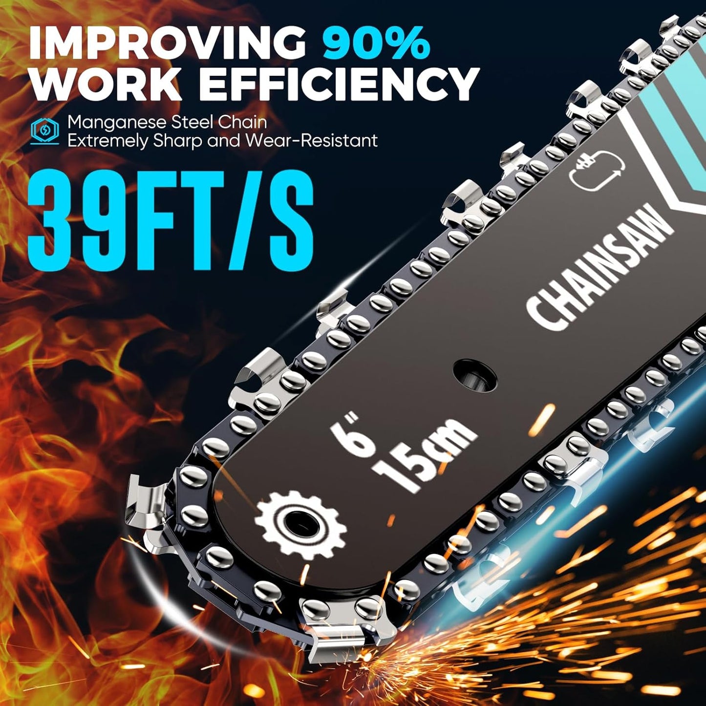 ⚡ 6-Inch Cordless Mini Chainsaw – Cut Faster, Work Easier