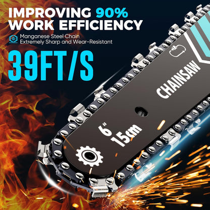 ⚡ 6-Inch Cordless Mini Chainsaw – Cut Faster, Work Easier