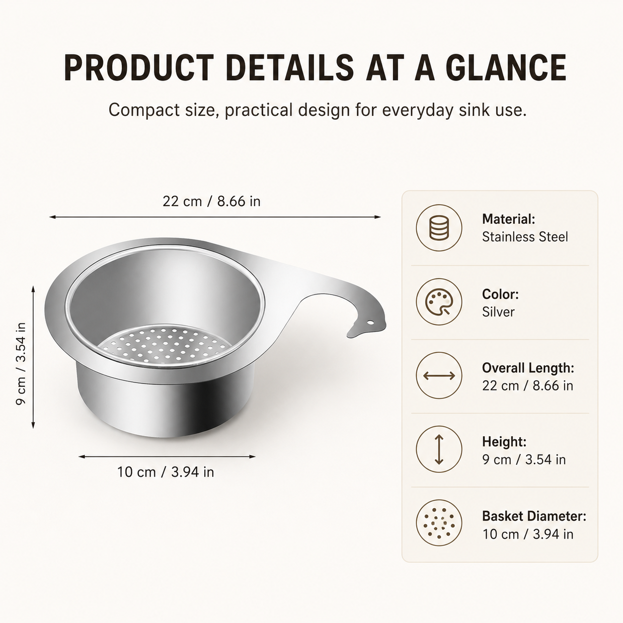🧽Stainless Steel Sink Strainer Basket-Keep Your Sink Cleaner