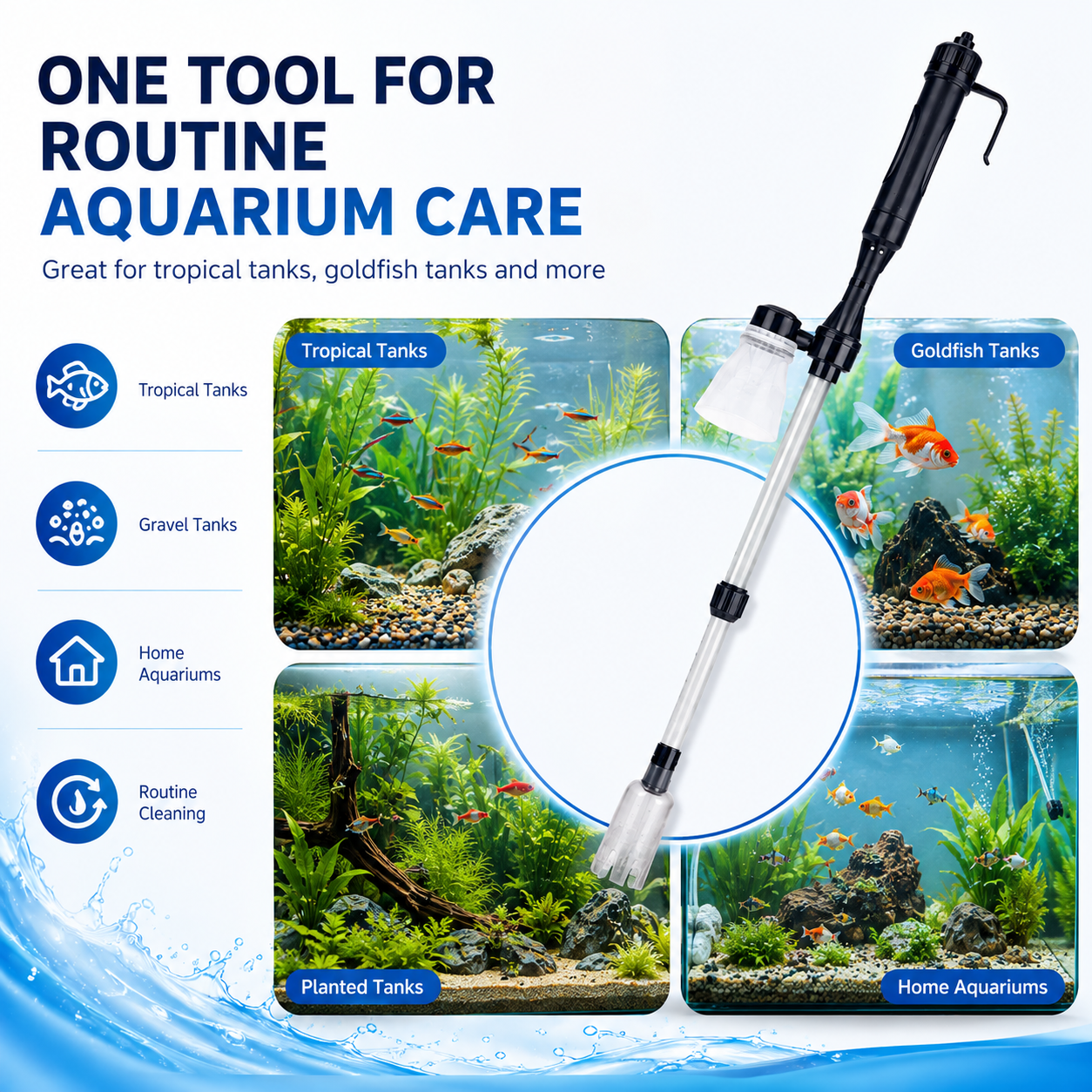 🐠Electric Aquarium Gravel Cleaner-Keep Your Tank Clean With Less Effort