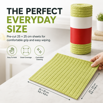 Multipurpose Reusable Tear-Off Microfiber Cleaning Cloth Roll