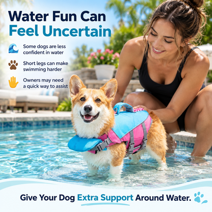 Dog Life Vest – Adjustable Flotation Support for Swimming &amp; Boating