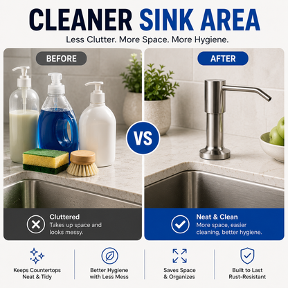 Dish Soap Dispenser for Kitchen Sink (Brushed Nickel)