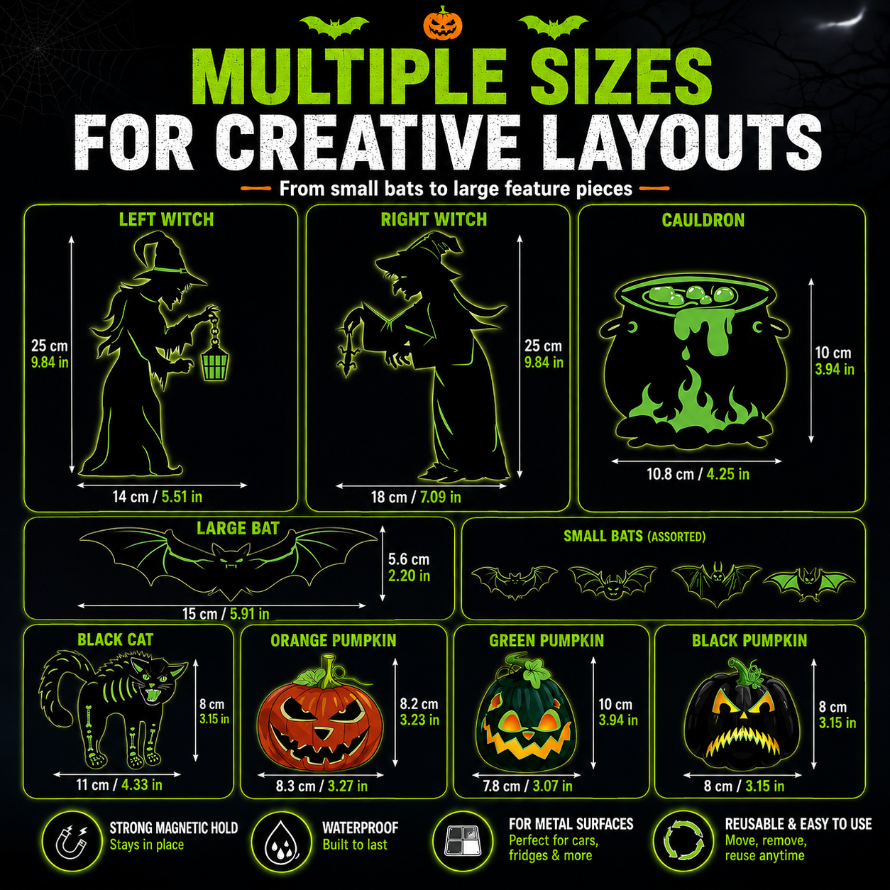 Halloween Magnetic Decorations – Car, Fridge & Garage Door Spooky Decor