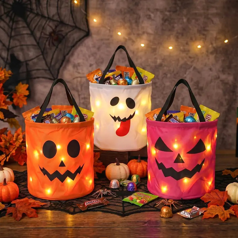 🎃 LED Light-Up Halloween Candy Bags – Make Every Candy Hunt Glow!