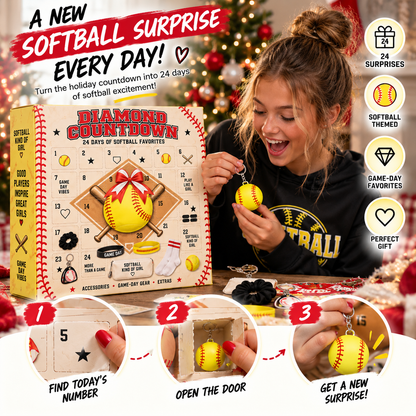 🥎 2026 Softball Girls Advent Calendar – 24 Days of Game-Day Surprises