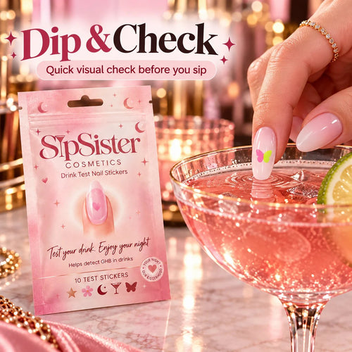 🦋 Discreet Drink Test Nail Stickers – Pretty Nail Art, Practical Drink Screening