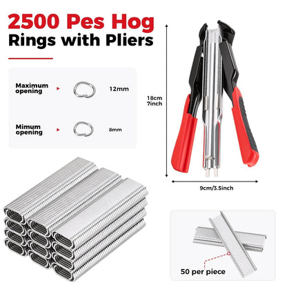 Spring-Loaded Hog Ring Pliers Kit with 100 C-Clips