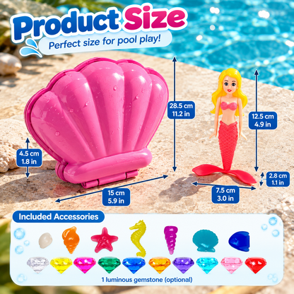 🐚 Drop the Shell. Watch the Mermaid Rise. – Water-Activated Pool Diving Toy