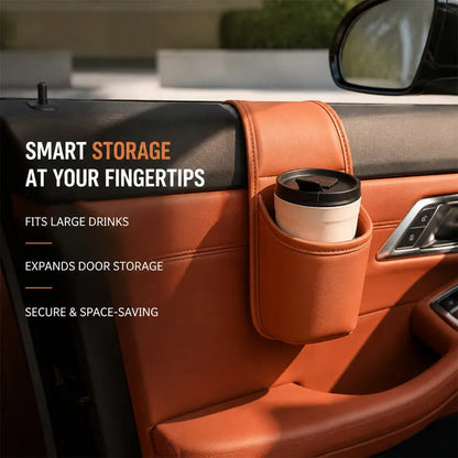 Car Door Leather Cup Holder