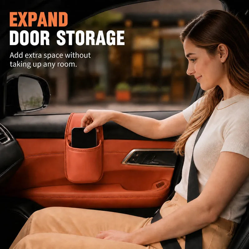 Car Door Leather Cup Holder