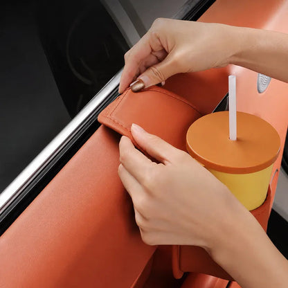 Car Door Leather Cup Holder