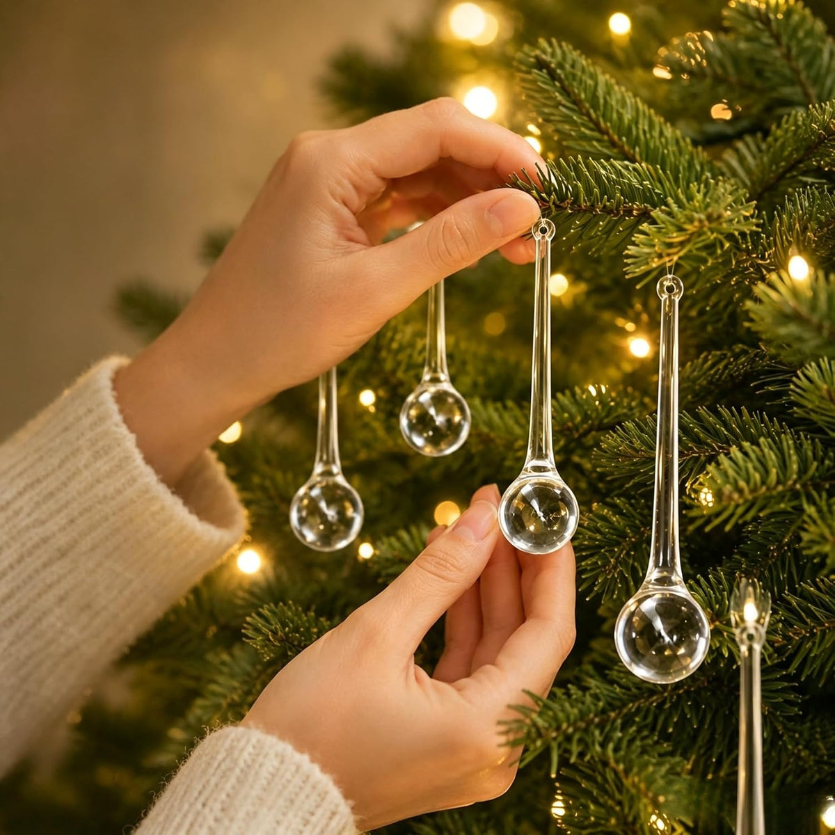 ✨ Make Your Christmas Tree Sparkle – Crystal-Look Icicle Ornaments (10/20 PCS)