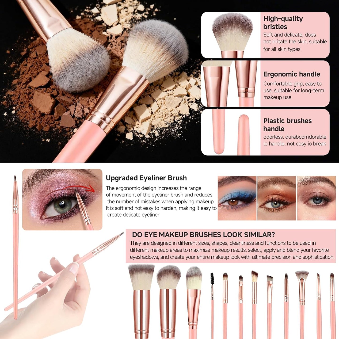 💗 70-Piece Makeup Brush & Beauty Tool Set – Complete Face, Eye & Makeup Accessory Kit