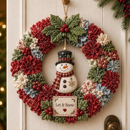 3D Fabric Poke Wreath DIY Kit, Christmas Wreath DIY Kit for Adults，Santa
