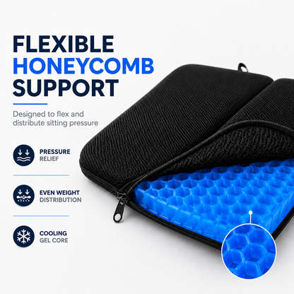 Portable Cooling Gel Seat Cushion – Foldable Comfort Pad for Travel, Stadiums & Camping