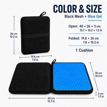 Portable Cooling Gel Seat Cushion – Foldable Comfort Pad for Travel, Stadiums & Camping
