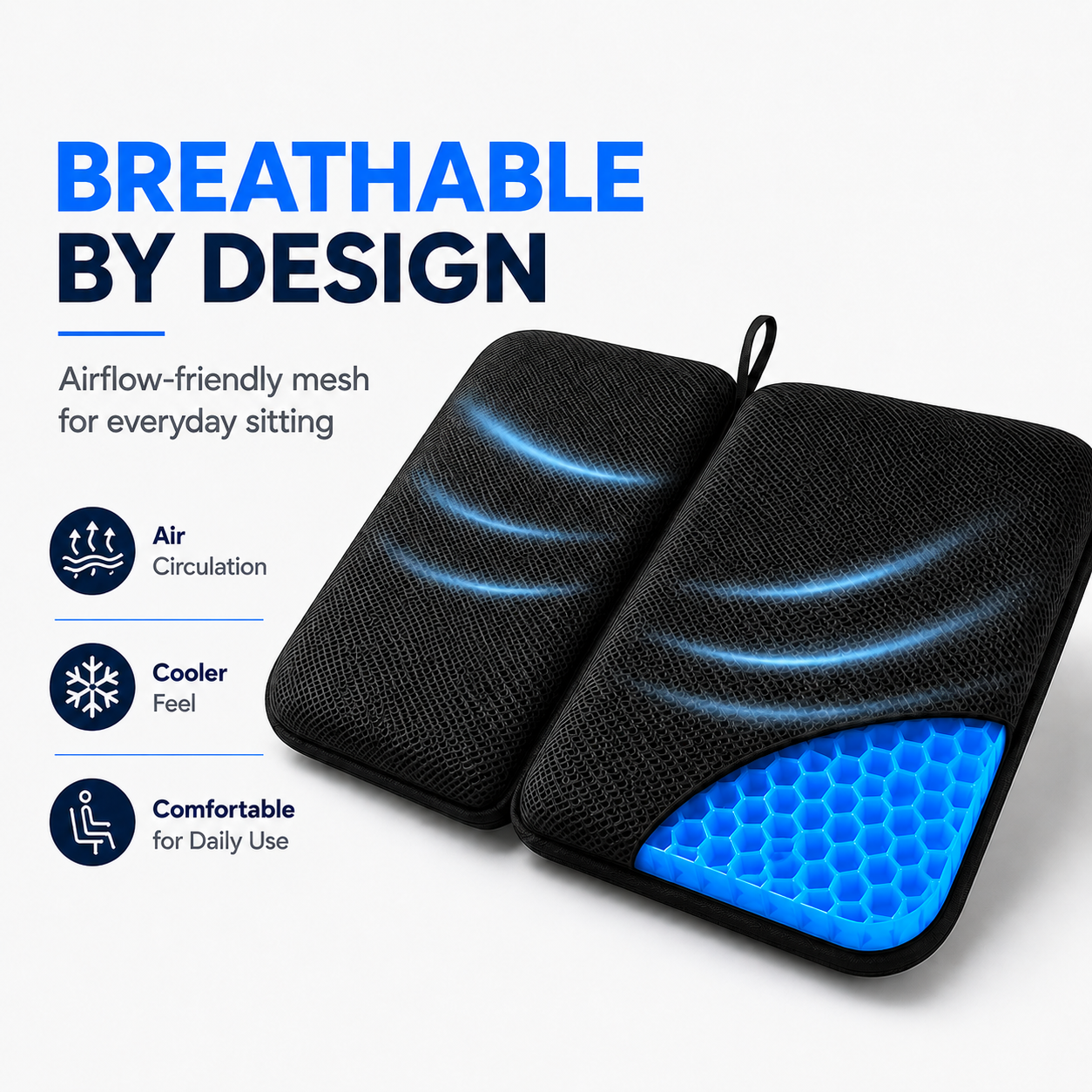 Portable Cooling Gel Seat Cushion – Foldable Comfort Pad for Travel, Stadiums & Camping