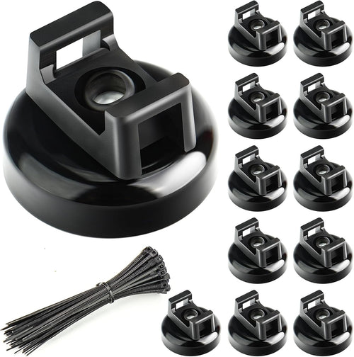 🔥HOT SALE🔥🧲 12 Pack Heavy Duty Magnetic Zip Tie Mounts for Cable Management