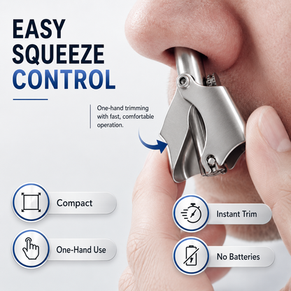 ✨ Manual Nose & Ear Hair Trimmer – No Batteries, No Pulling