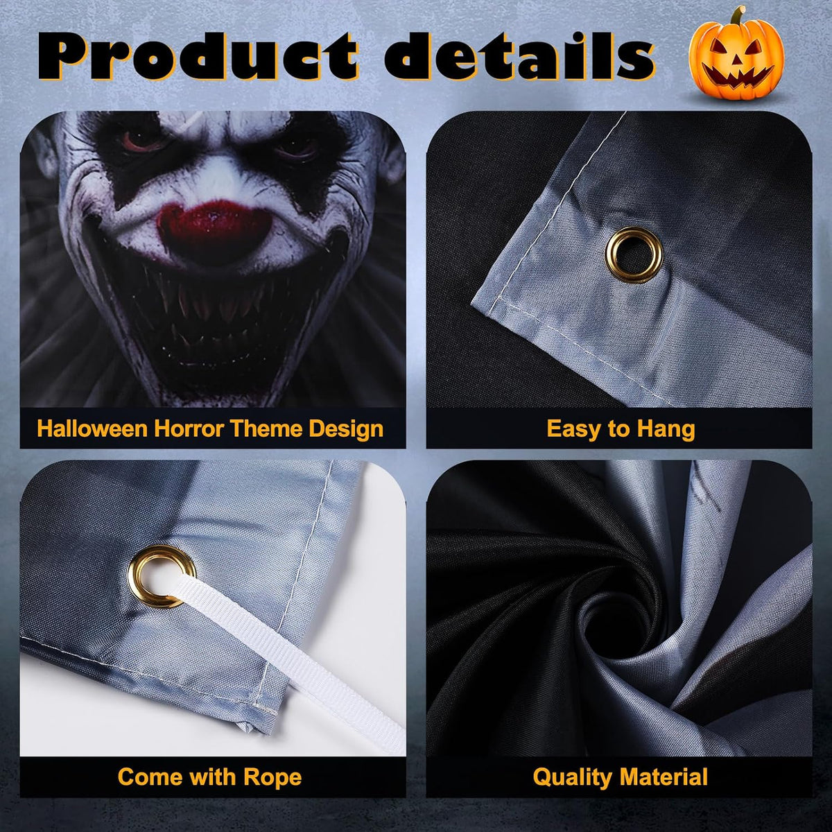 🎃It’s Watching You… 👁️ Giant Creepy Clown Halloween Garage Door Cover