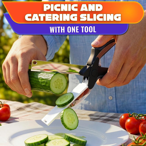 🥒🍅9.6" Cut Reach Durable 2-in-1 Kitchenware Heavy-Duty Scissors✂️