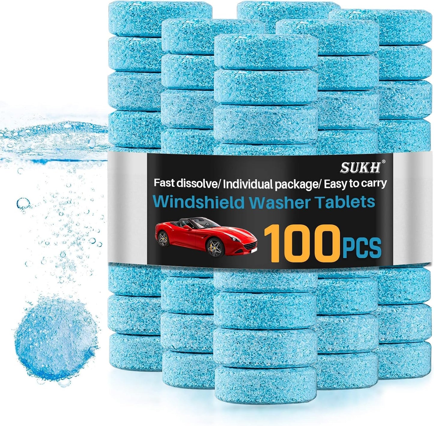 100Pcs Car Windshield Washer Fluid concentrate Tablets💧