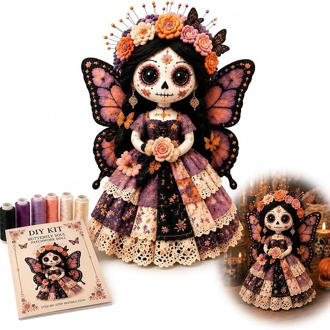 Butterfly Fairy Day‑of‑Dead Doll Kit