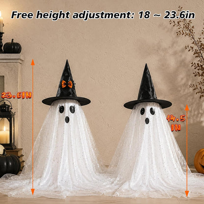 2-Pack Light-Up Halloween Ghosts with Remote