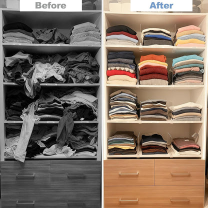 Purse Organizer for Closet Shelf Dividers: Clear Acrylic 12-Pack