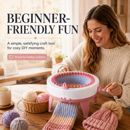 🧶 Hand-Crank Circular Knitting Machine – 40/48-Needle DIY Loom for Hats & Scarves